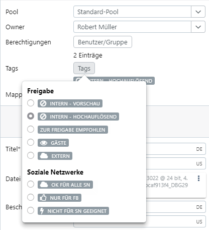 Tags im Editor